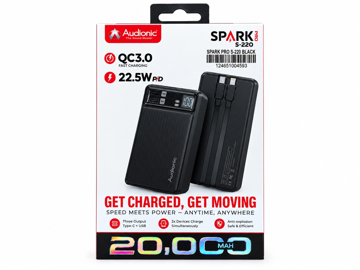 WhatsApp Image 2026-09-09 at 4.26.01 PM Audionic Spark Pro S-220 20000mAh Power Bank – Black - Image 1