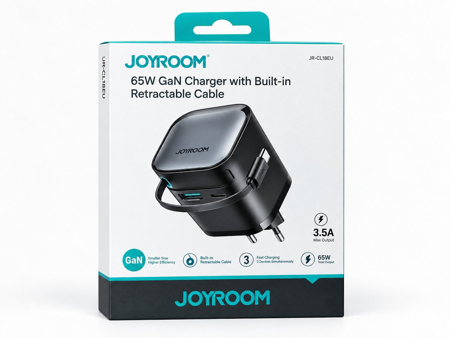 WhatsApp Image 2026-09-09 at 4.29.18 PM Joyroom JR-CL18EU – 65W GaN Charger with Built-in Retractable Cable - Image 1