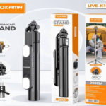 PLOKAMA Live-K10 Pro–Selfie Stick with Tripod & LED Light