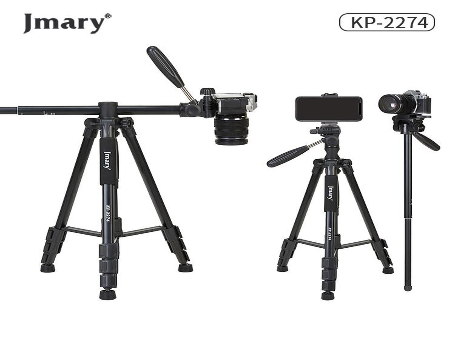 ba10b756-df06-46cd-a134-e9478a7542c9 Jmary KP-2274 – Professional Camera & Mobile Phone Tripod - Image 1