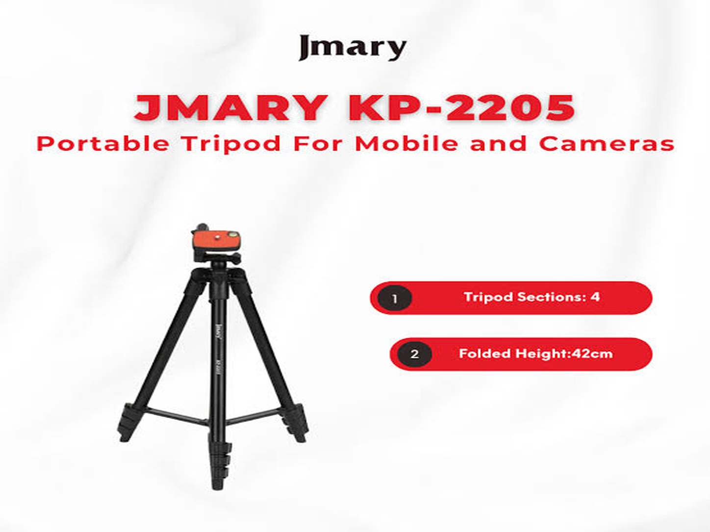 hjftyfty Jmary KP-2205 – Portable Tripod Stand for Mobile & Cameras - Image 1