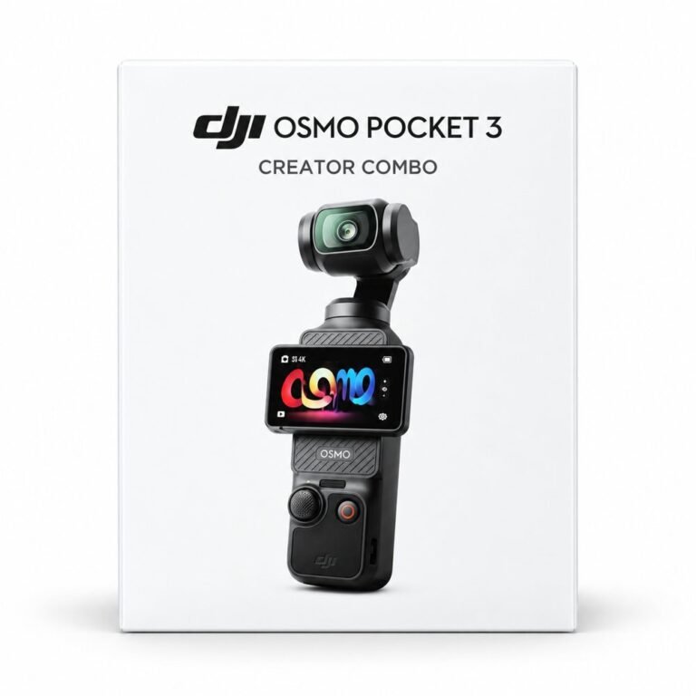 DJI Osmo Pocket 3 Creator Combo retail box on a white background